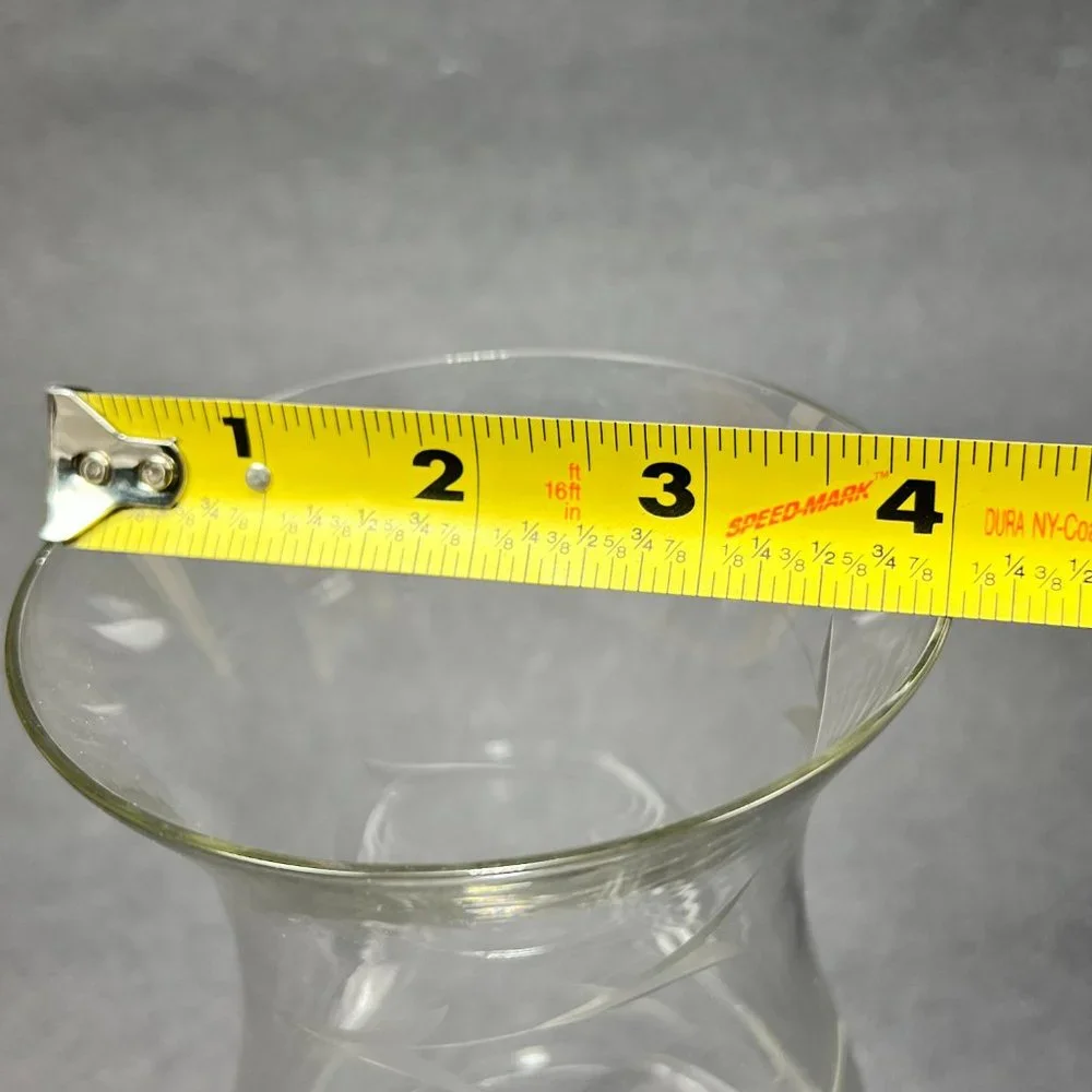 Vtg Princess House Hurricane Sconce Shade Chimney Clear Glass Etched Replacement